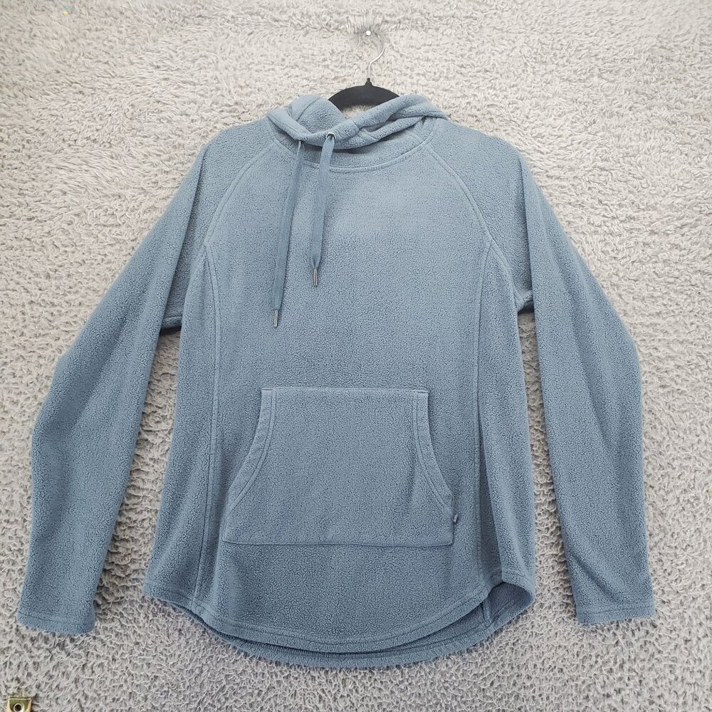 Free Fly Hoodie Womens Medium Blue Bamboo-Blend Performance Fleece